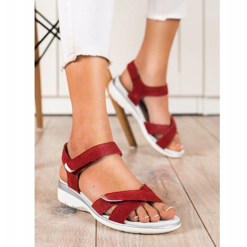 VINCEZA kardborresandaler röd 2