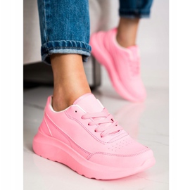 SHELOVET Klassiska Eco Leather Sneakers rosa 1