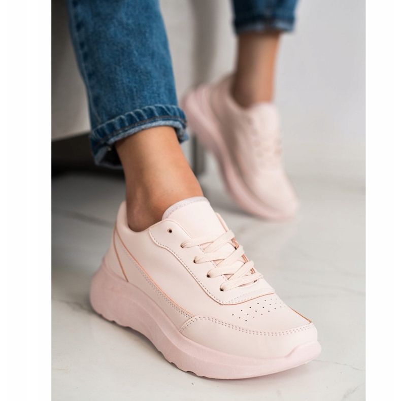 SHELOVET Klassiska Eco Leather Sneakers rosa 2