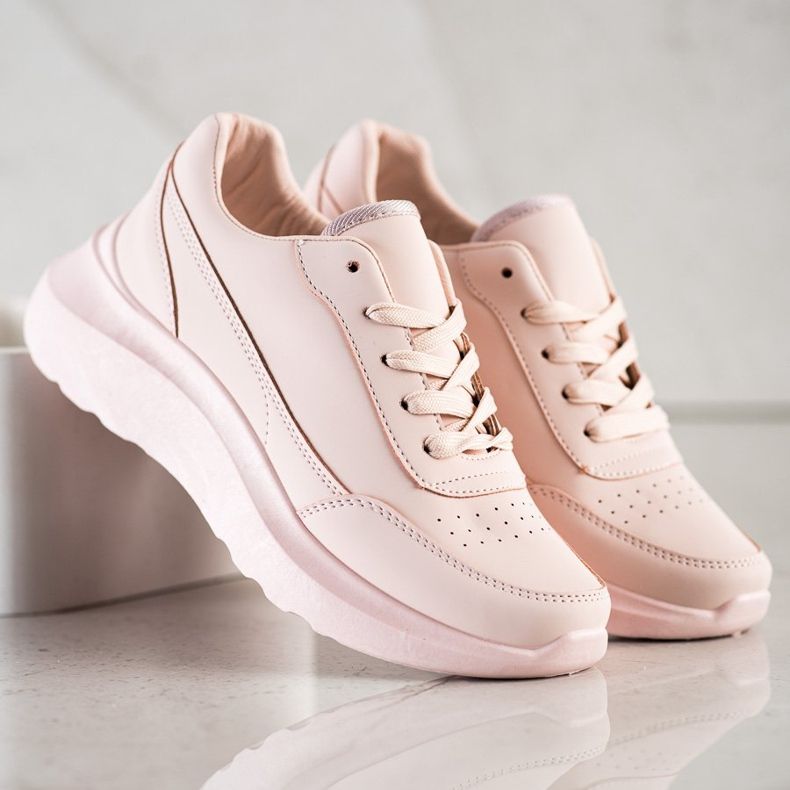 SHELOVET Klassiska Eco Leather Sneakers rosa 1