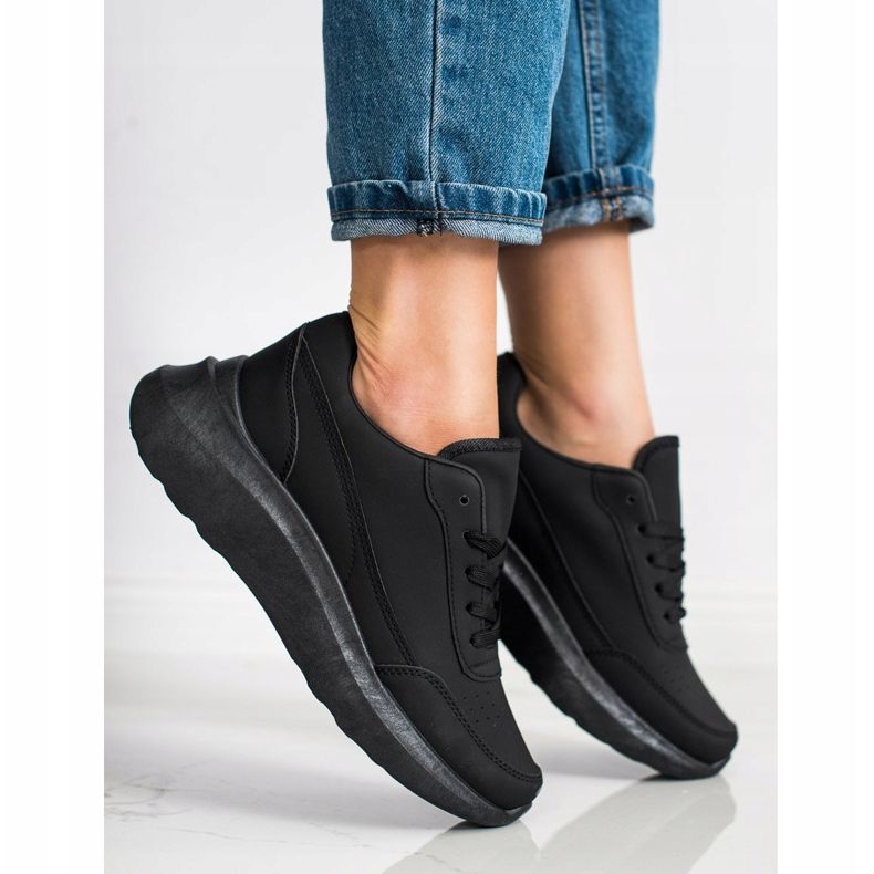 SHELOVET Klassiska Eco Leather Sneakers svart 1