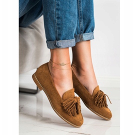 Seastar Mockaskor med fransar brun 1