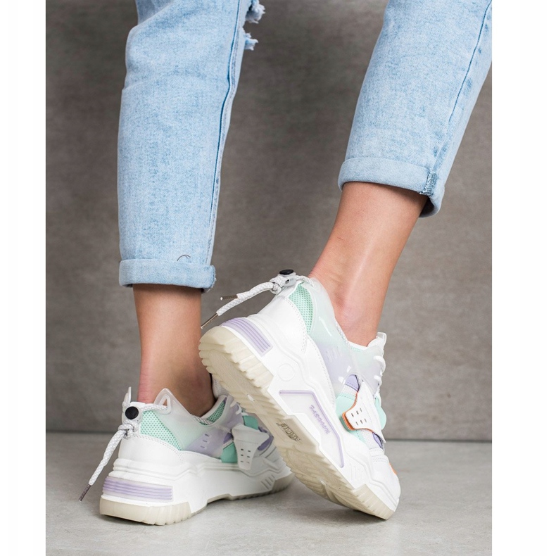 SHELOVET Färgglada mode sneakers vit mångfärgad 2