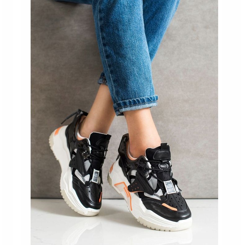 SHELOVET Färgglada mode sneakers svart mångfärgad 1