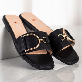 Seastar Eleganta tofflor med prydnad svart 1