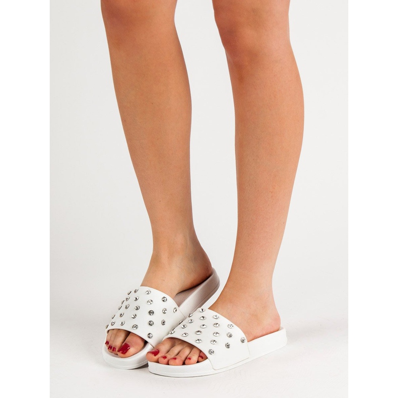 SHELOVET Bekväma tofflor för kvinnor vit 2