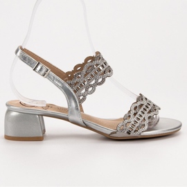 Kylie Snygga högklackade sandaler grå 2