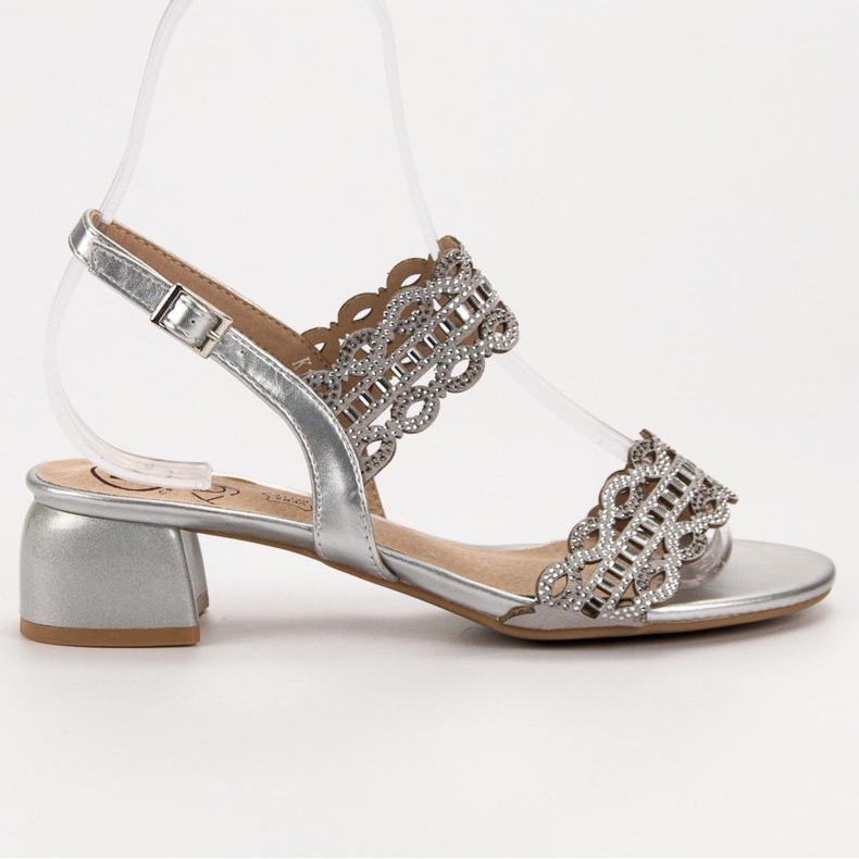 Kylie Snygga högklackade sandaler grå 2