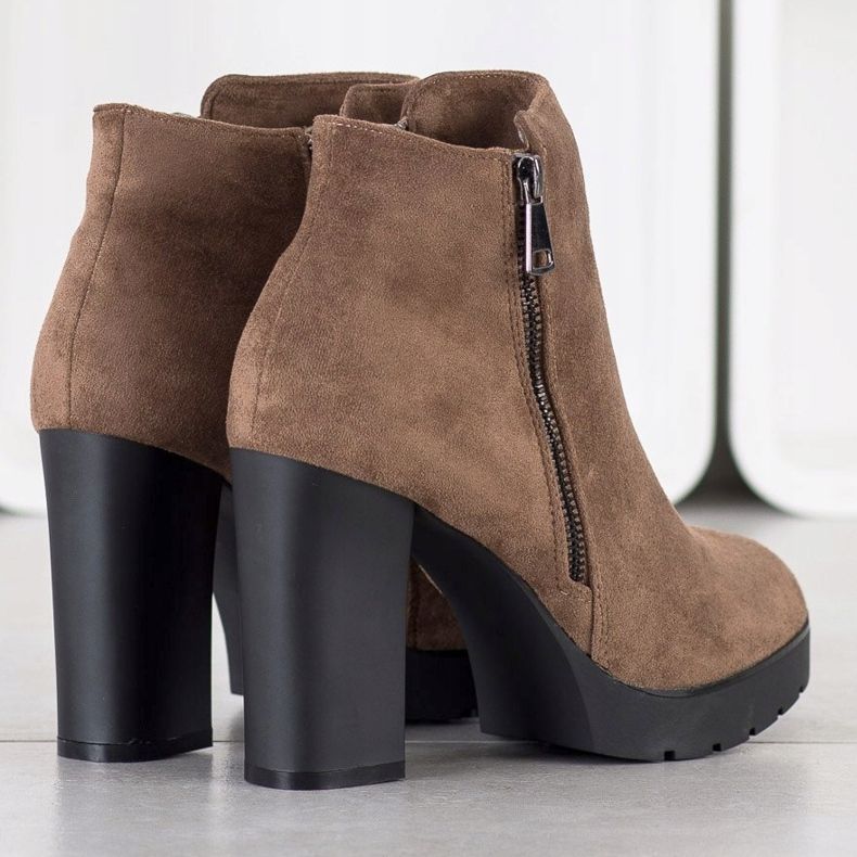 Small Swan Högklackade stövlar brun 1