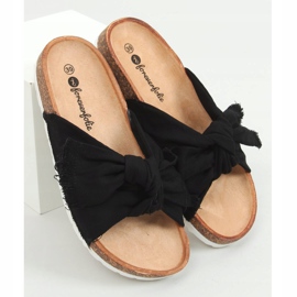 Svart WS11 Tofflor i svart bomullskork 1