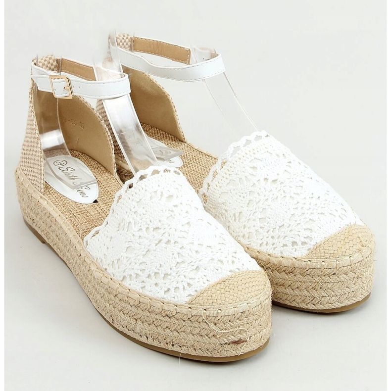 Vit spets espadriller 888-85 Vit 1