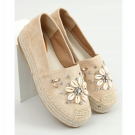 Beige espadriller med skal 2798 Beige 1