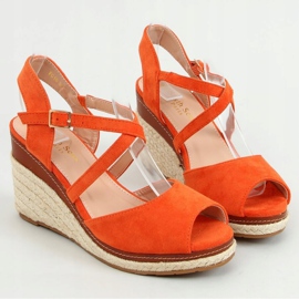 Orange FG19 Orange espadriller med öppen tå på kilar 1