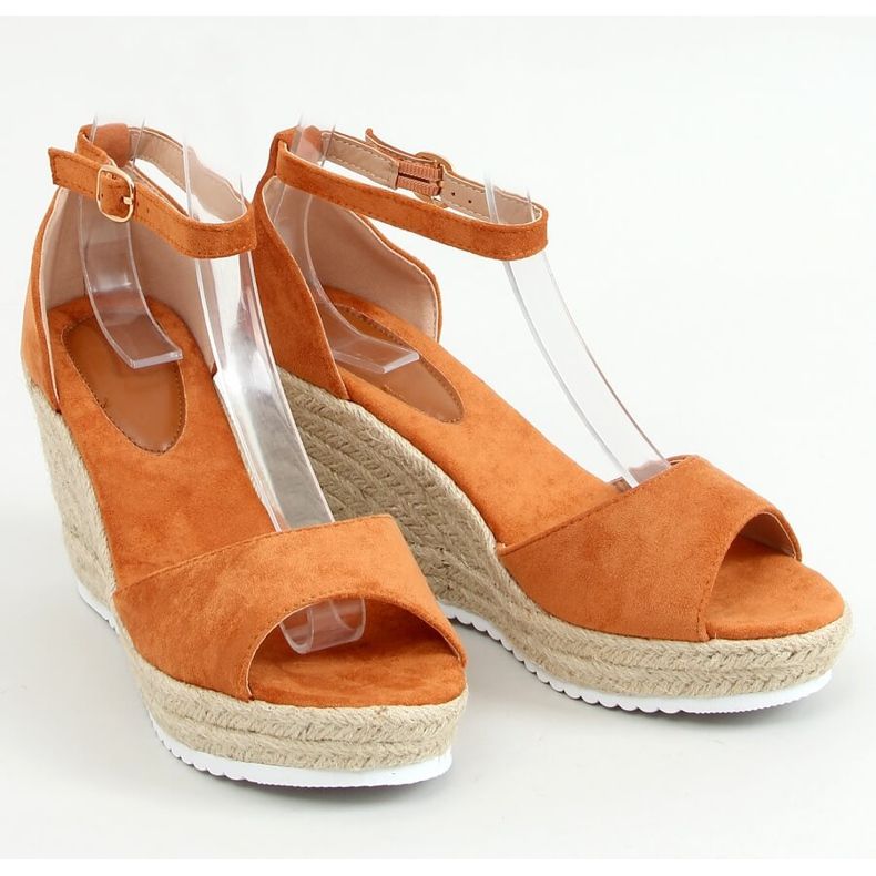 Sandaler espadrilles på kilar kamel 888-89 Camel brun 1