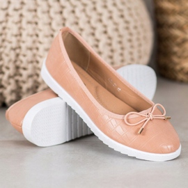 SHELOVET Eco ballerinor i läder brun 1