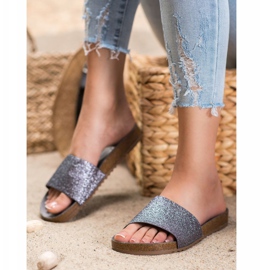 Filippo Grafit tofflor med glitter grå 1