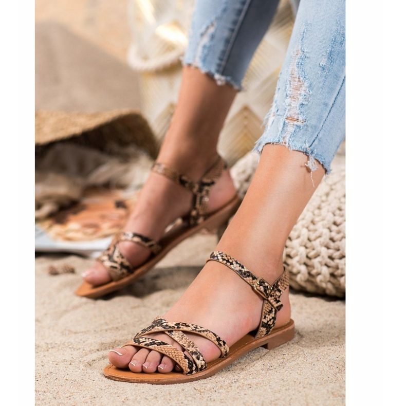 SHELOVET Sandaler På En Platt Klack mångfärgad 1