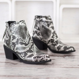 SHELOVET Snake Print Boot vit svart 2