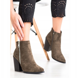 Marquiz Varma stövlar med dekorativ dragkedja brun grön 2