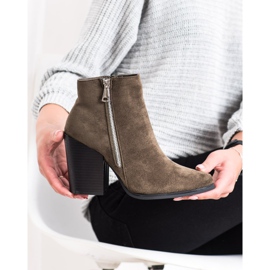 Marquiz Varma stövlar med dekorativ dragkedja brun grön 1