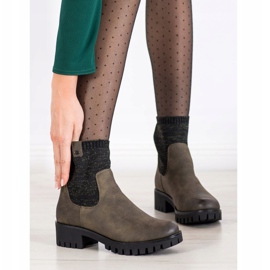 M.Daszyński Slip-on stövlar på plattformen grön 1