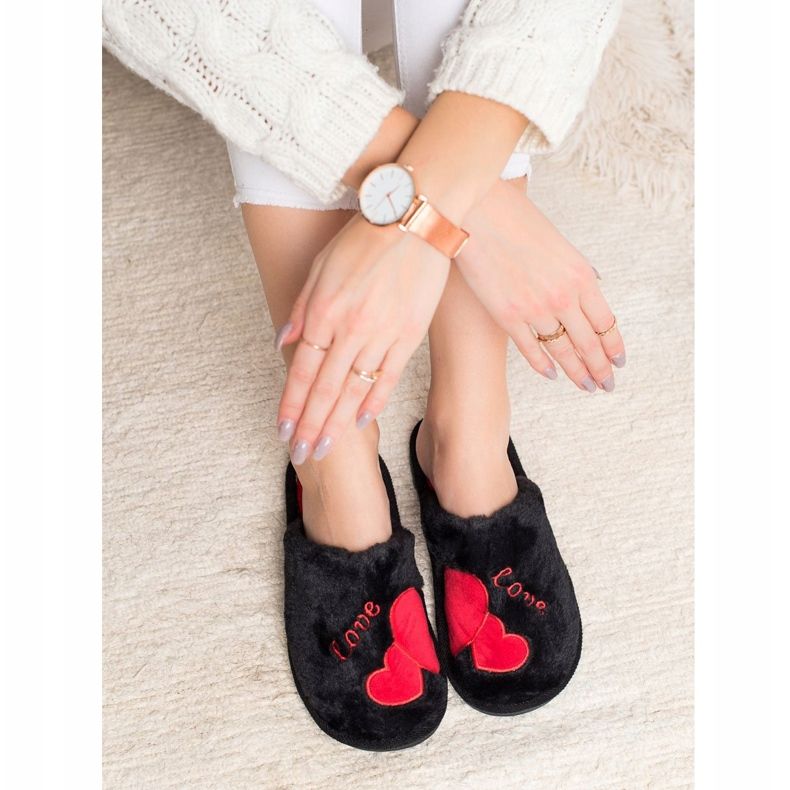 Bona Varma Love Tofflor svart röd 1