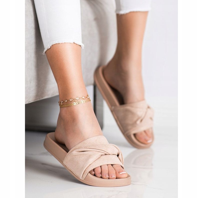 Bekväma VINCEZA mocka tofflor brun 2