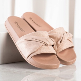 Bekväma VINCEZA mocka tofflor brun 1