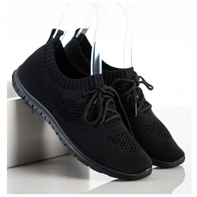 SHELOVET Svarta openwork sneakers 1