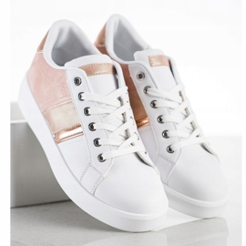 SHELOVET Sportskor med insats i mocka vit rosa 2