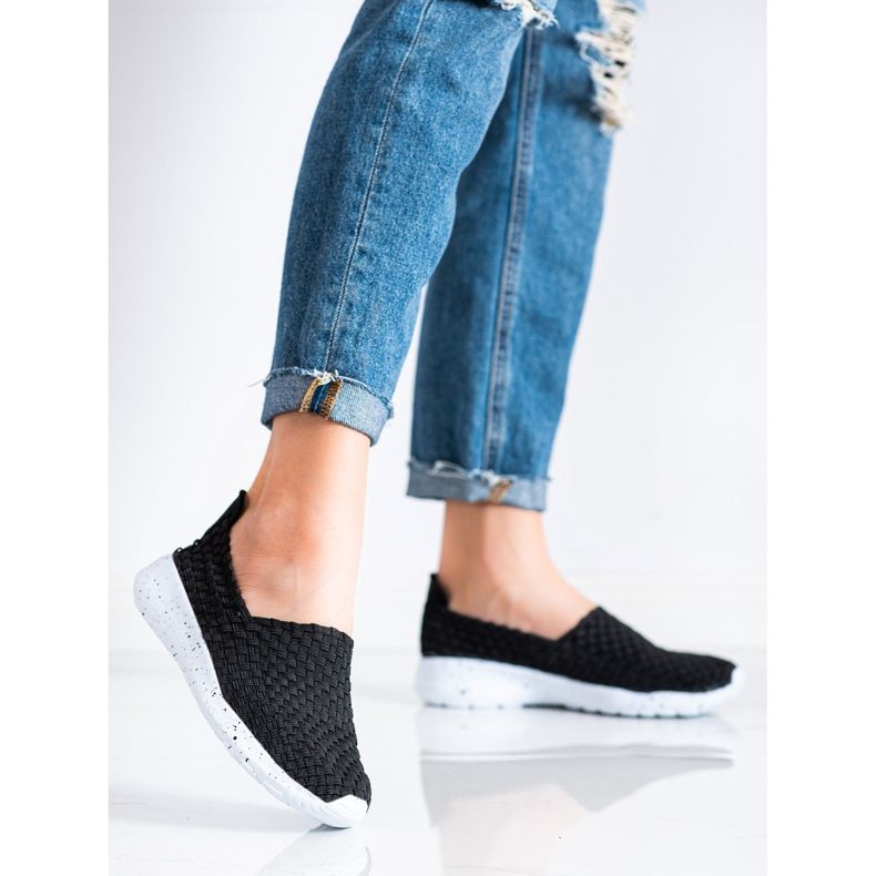 Sabatina Svarta flätade slipons 2