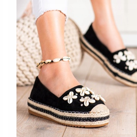 Seastar Espadriller med skal svart 1