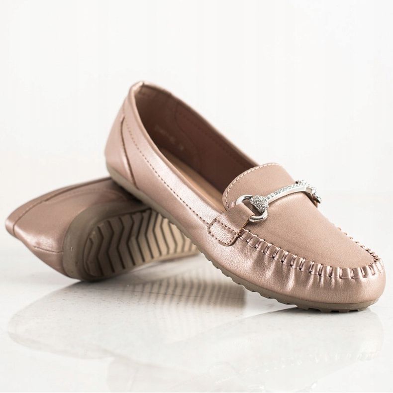 Queentina Eleganta Loafers med Cubic Zirconia beige 1