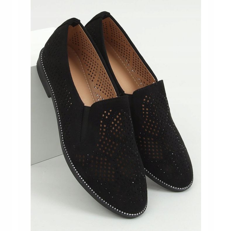 Svarta openwork loafers YT-62 Black 1