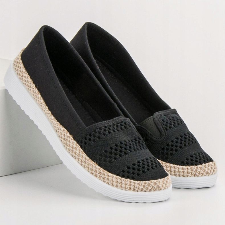 SHELOVET Textil Espadrilles svart 1