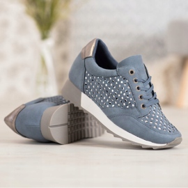 Kylie Openwork skor på plattformen blå 1