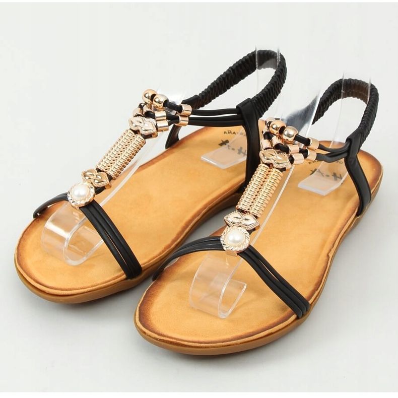 Svarta damsandaler H075 Negro 1