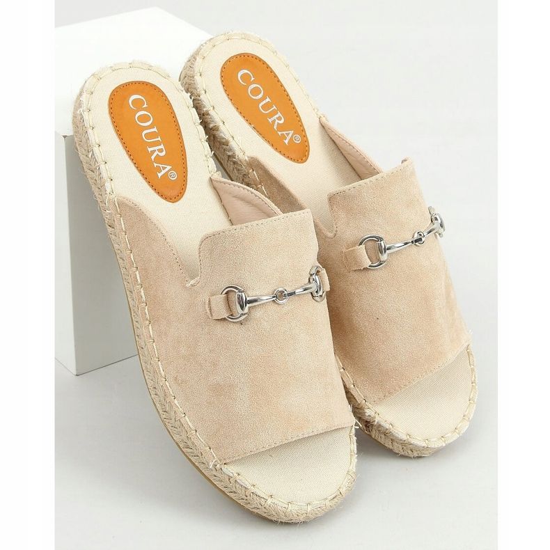 Beige espadrilles tofflor med spänne 8294 Beige 1