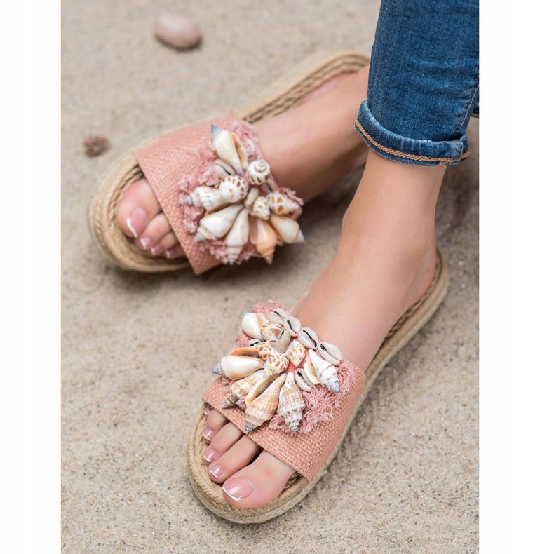 Seastar Trendiga flip-flops med skal rosa 2