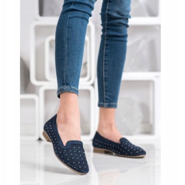 Filippo Läderherrar med kubisk zirkoniumoxid marinblå 1