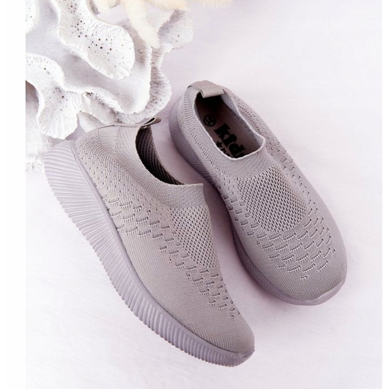 EVE Barns sportskor Slip-On grå skolresa 1