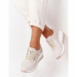 S.Barski Leather Wedge Sneakers S. Barki Beige 1