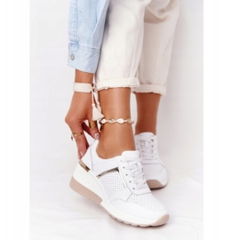 Leather Wedge Sneakers S.Barski White vit 2
