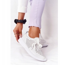 S.Barski Openwork Läder Sportskor S. Bararski Vit 2