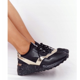 Leather Wedge Sneakers S.Barski Black and Gold svart 1