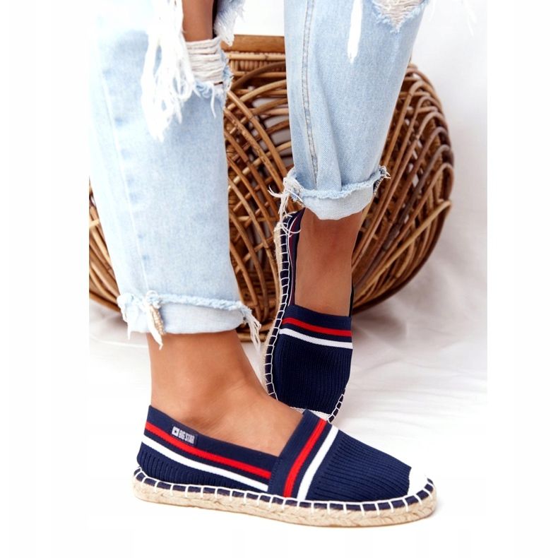 Kvinnors espadrilles Big Star HH274483 Navy Blue blå 3