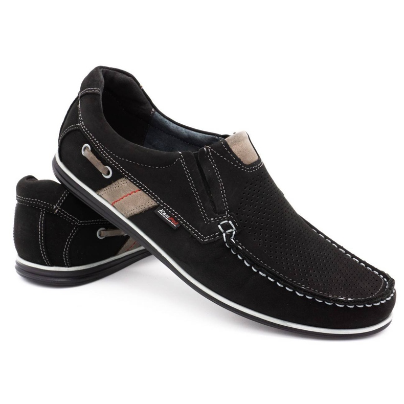 Kampol Loafers för män sommar 53/3 / P svart beige 4