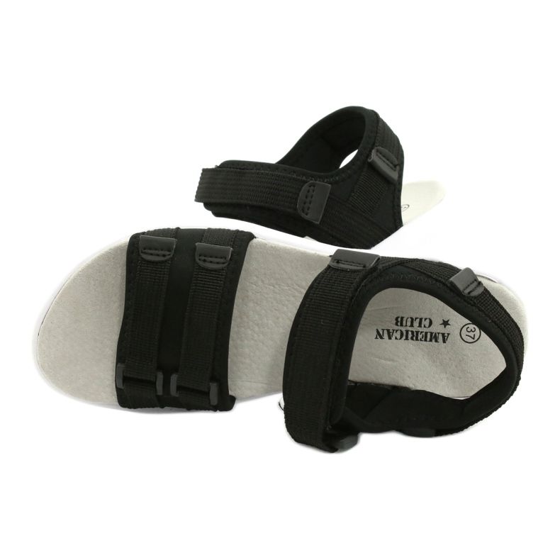 American Club Kvinnors sandaler sportläderinsats RL45/21 svart 4