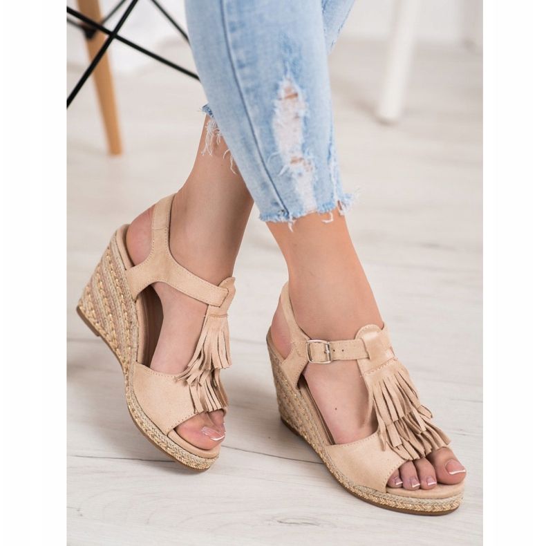 Small Swan Mocka kilar med fransar brun 1