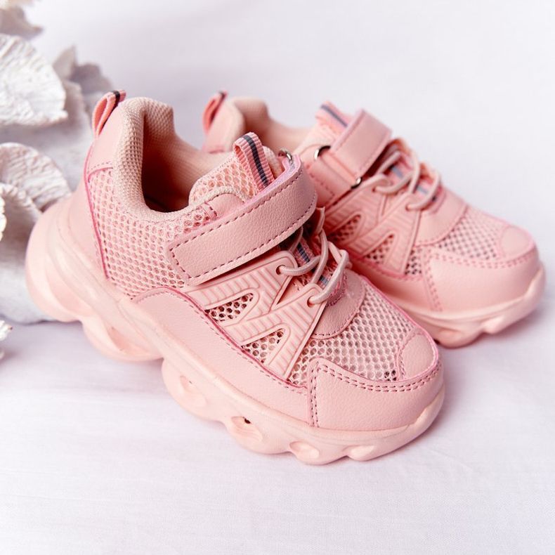 Barns sneakers med upplyst sula Led rosa så coolt! 1